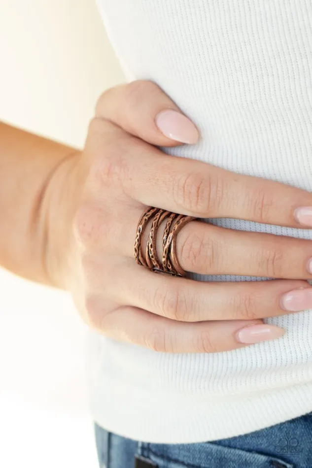 Rings Paparazzi Ring Switching Gears Copper Paparazzi Jewelry