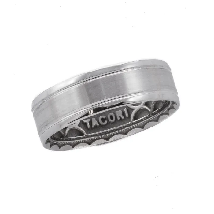 Rings Tacori Tacori 18K White Gold Gents Sculpted Crescent 7mm Wedding Band