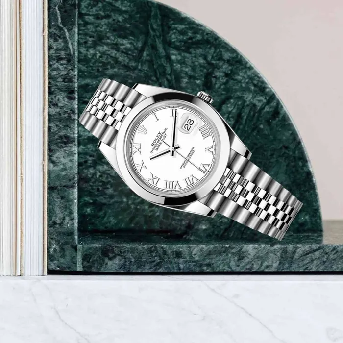 Rolex Bracelets Rolex Datejust 41mm Ref 1263000016 White Dial Stainless Steel Jubilee Bracelet Mens Watch