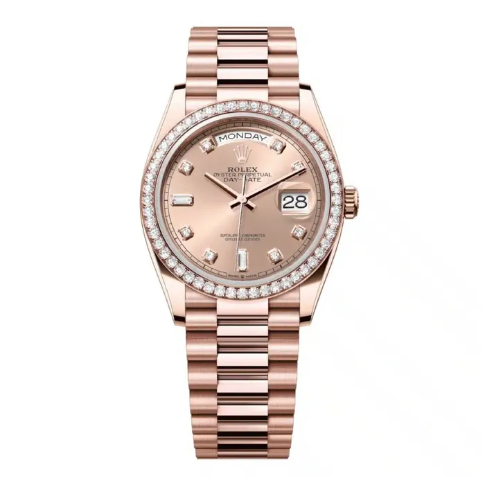 Rolex Bracelets Rolex Day Date 36mm Ref 128345rbr0009 Champagne Diamond Dial Diamond Bezel 18K Rose Gold President Bracelet Watch Rolex Bracelets Rolex Day Date 36mm Ref 128345rbr0009 Champagne Diamond Dial Diamond Bezel 18K Rose Gold President Bracelet Watch