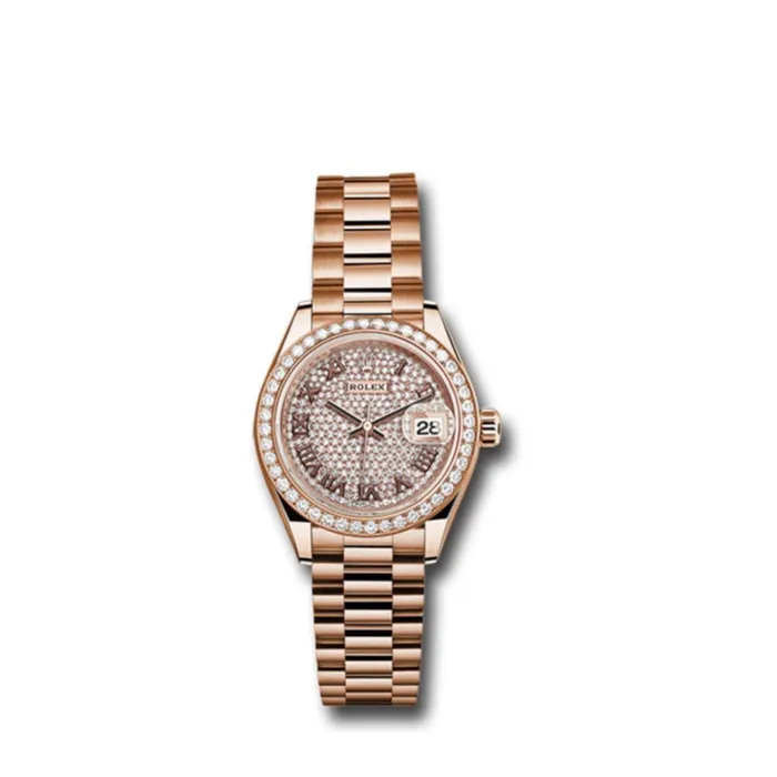 Rolex Bracelets Rolex LadyDatejust 28mm Ref 279135RBR dprp Diamond Pave Dial Diamond Bezel 18K Rose Gold Presidential Bracelet Womens Watch Rolex Bracelets Rolex LadyDatejust 28mm Ref 279135RBR dprp Diamond Pave Dial Diamond Bezel 18K Rose Gold Presidential Bracelet Womens Watch