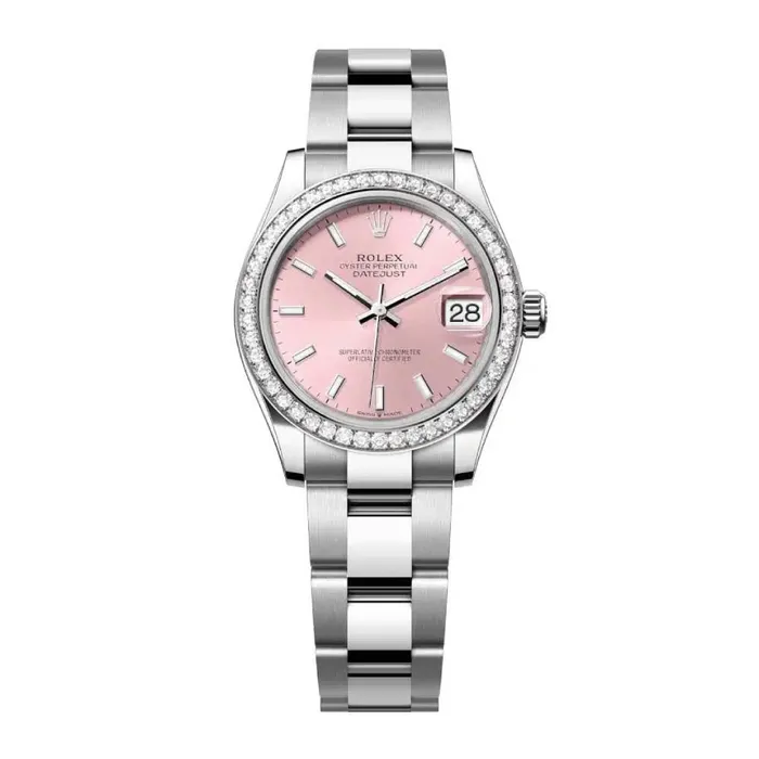 Rolex Datejust 31mm Ref 278384rbr0017 Pink Stick Dial Diamond Bezel Stainless Steel Oyster Bracelet Womens Watch Rolex Bracelets Rolex Datejust 31mm Ref 278384rbr0017 Pink Stick Dial Diamond Bezel Stainless Steel Oyster Bracelet Womens Watch Rolex Bracelets