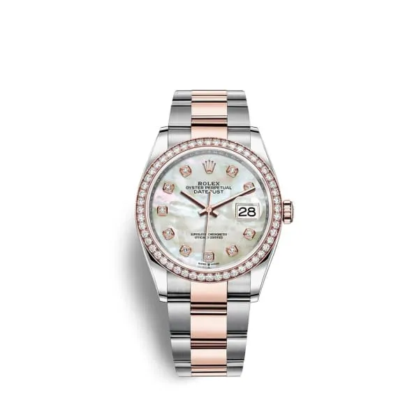Rolex Datejust 36mm Ref 126281rbr0010 White Mother of Pearl Diamond Dial Diamond Bezel Two Tone Stainless Steel 18K Rose Gold Oyster Bracelet Watch Rolex Bracelets Rolex Datejust 36mm Ref 126281rbr0010 White Mother of Pearl Diamond Dial Diamond Bezel Two Tone Stainless Steel 18K Rose Gold Oyster Bracelet Watch Rolex Bracelets
