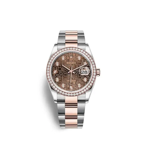 Rolex Datejust 36mm Ref 126281rbr0014 Chocolate Jubilee Diamond Dial Diamond Bezel Two Tone Stainless Steel 18K Rose Gold Oyster Bracelet Watch Rolex Bracelets Rolex Datejust 36mm Ref 126281rbr0014 Chocolate Jubilee Diamond Dial Diamond Bezel Two Tone Stainless Steel 18K Rose Gold Oyster Bracelet Watch Rolex Bracelets