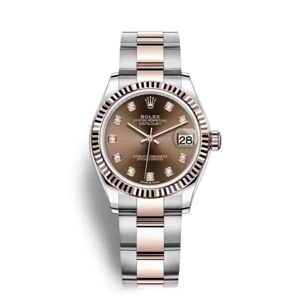 Rolex Rolex Datejust 31mm Ref 2782710027 Chocolate Diamond Dial Two Tone Stainless Steel 18K Rose Gold Oyster Bracelet Womens Watch Bracelets Rolex Rolex Datejust 31mm Ref 2782710027 Chocolate Diamond Dial Two Tone Stainless Steel 18K Rose Gold Oyster Bracelet Womens Watch Bracelets