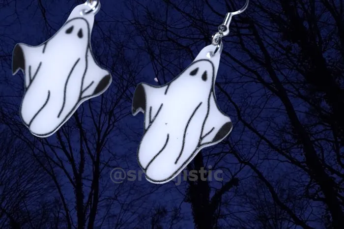Sam Makes Things Earrings Cute Ghost Cartoon Handmade Earrings