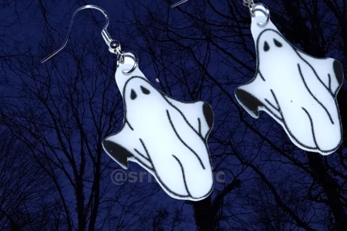 Sam Makes Things Earrings Cute Ghost Cartoon Handmade Earrings