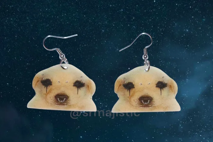 Sam Makes Things Earrings Gothchua Goth Jotchua Dog Funny Handmade Earrings