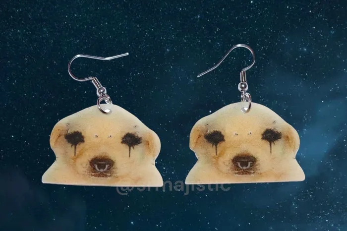 Sam Makes Things Earrings Gothchua Goth Jotchua Dog Funny Handmade Earrings