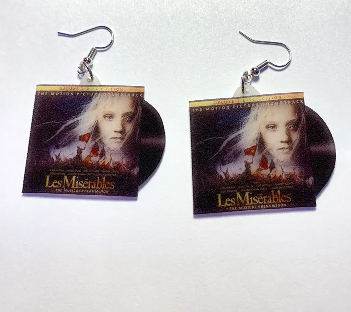 Sam Makes Things Earrings Les Miserables Movie Musical Soundtrack Vinyl Album Handmade Earrings Sam Makes Things Earrings Les Miserables Movie Musical Soundtrack Vinyl Album Handmade Earrings