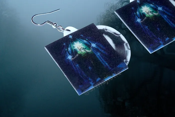 Sam Makes Things Earrings Mothica Nocturnal Vinyl Album Handmade Earrings