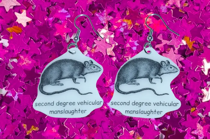 Sam Makes Things Earrings Rat Felony Meme Handmade Earrings