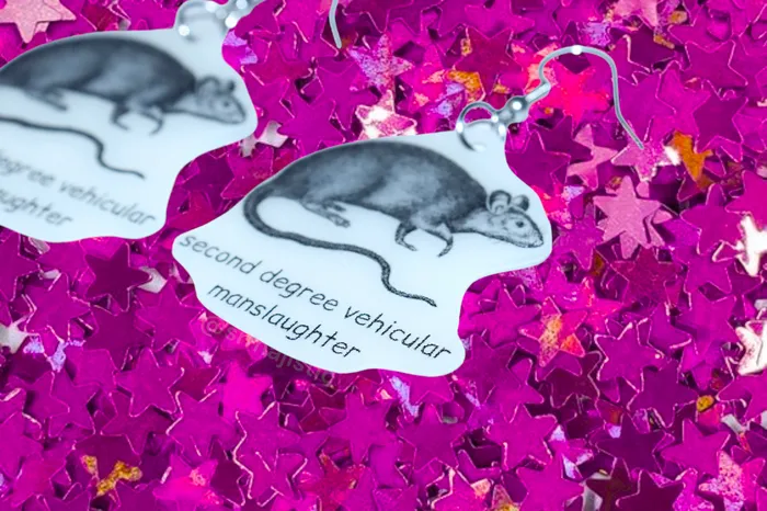 Sam Makes Things Earrings Rat Felony Meme Handmade Earrings