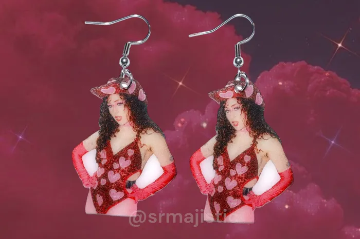 Sam Makes Things Earrings READY TO SHIP Chappell Roan in a Pink Heart Cowboy Outfit Cute Aesthetic Handmade Earrings Sam Makes Things Earrings READY TO SHIP Chappell Roan in a Pink Heart Cowboy Outfit Cute Aesthetic Handmade Earrings