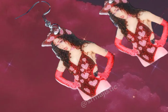 Sam Makes Things Earrings READY TO SHIP Chappell Roan in a Pink Heart Cowboy Outfit Cute Aesthetic Handmade Earrings Sam Makes Things Earrings READY TO SHIP Chappell Roan in a Pink Heart Cowboy Outfit Cute Aesthetic Handmade Earrings