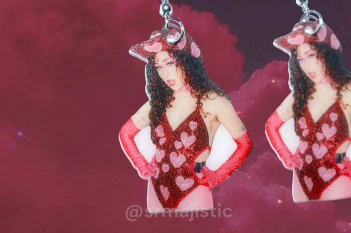 Sam Makes Things Earrings READY TO SHIP Chappell Roan in a Pink Heart Cowboy Outfit Cute Aesthetic Handmade Earrings Sam Makes Things Earrings READY TO SHIP Chappell Roan in a Pink Heart Cowboy Outfit Cute Aesthetic Handmade Earrings