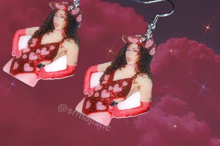 Sam Makes Things Earrings READY TO SHIP Chappell Roan in a Pink Heart Cowboy Outfit Cute Aesthetic Handmade Earrings Sam Makes Things Earrings READY TO SHIP Chappell Roan in a Pink Heart Cowboy Outfit Cute Aesthetic Handmade Earrings