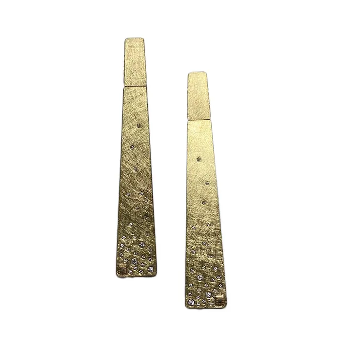 Todd Reed Earrings Todd Reed Sterling and 18K Gold Diamond Drop Earrings