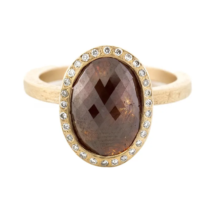 Todd Reed Todd Reed 18k Rose Gold Red Oval Diamond Ring Rings