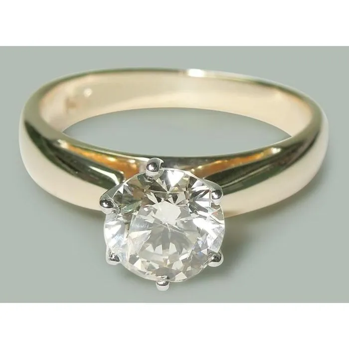 150 Carats Round Real Natural Earth Mined Diamond Solitaire Engagement Ring Two Tone 14K GB Rings 150 Carats Round Real Natural Earth Mined Diamond Solitaire Engagement Ring Two Tone 14K GB Rings