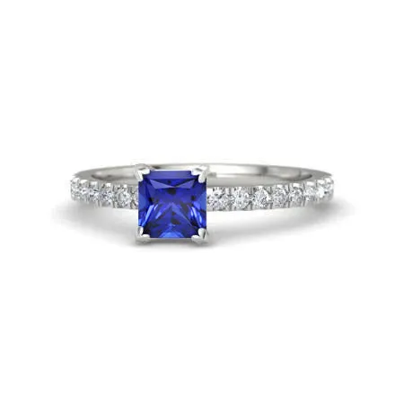190 Ct Sri Lanka Blue Sapphire Natural Earth Mined Diamond Engagement Ring White Gold 14K GB Rings 190 Ct Sri Lanka Blue Sapphire Natural Earth Mined Diamond Engagement Ring White Gold 14K GB Rings