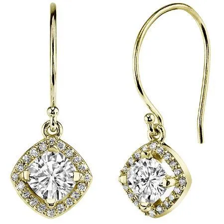 14K Yellow Gold 270 Carats Round Cut Natural Earth Mined Diamonds Dangle Earrings GB Earrings 14K Yellow Gold 270 Carats Round Cut Natural Earth Mined Diamonds Dangle Earrings GB Earrings