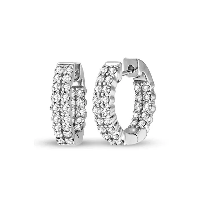 225 Ct Round Brilliant Cut Natural Earth Mined Diamonds Lady Hoop Earrings Gold White 14K GB Earrings 225 Ct Round Brilliant Cut Natural Earth Mined Diamonds Lady Hoop Earrings Gold White 14K GB Earrings