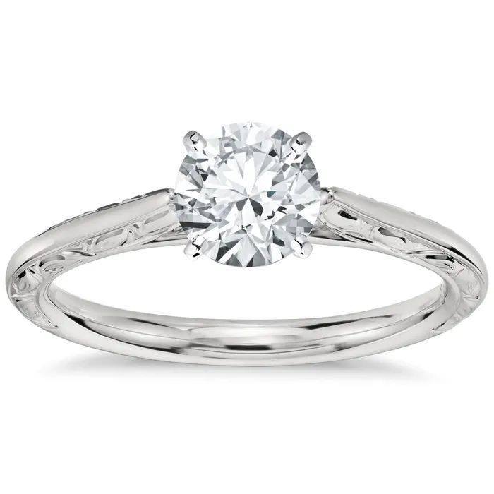 3 Ct Round Cut Solitaire Genuine Natural Earth Mined Diamond Antique Style Wedding Ring GB Rings 3 Ct Round Cut Solitaire Genuine Natural Earth Mined Diamond Antique Style Wedding Ring GB Rings