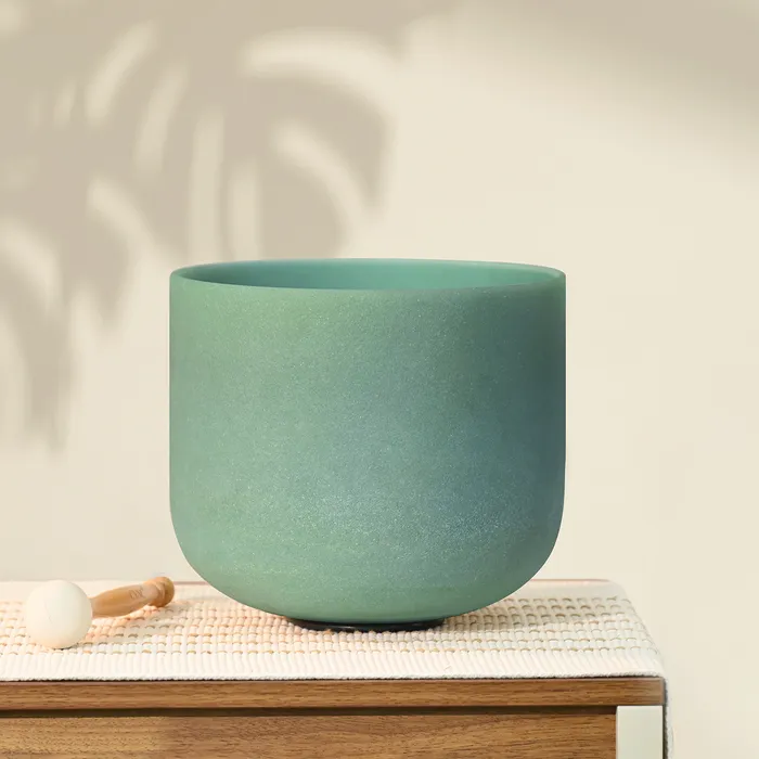 8 Inch Emerald Gemstone Fusion Crystal Singing Bowl FREE Mallet and Oring Life Changing Energy Rings