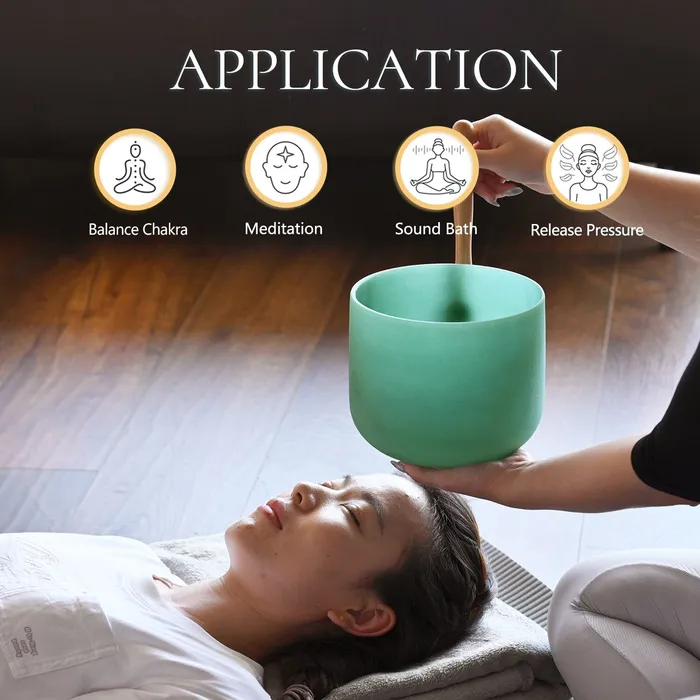 8 Inch Emerald Gemstone Fusion Crystal Singing Bowl FREE Mallet and Oring Life Changing Energy Rings