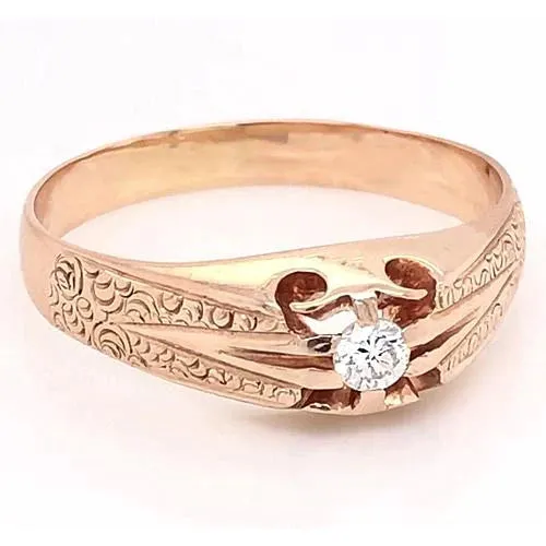 Antique Style Gypsy Mens Genuine Natural Earth Mined Diamond Ring 050 Carats Filigree GB Rings Antique Style Gypsy Mens Genuine Natural Earth Mined Diamond Ring 050 Carats Filigree GB Rings