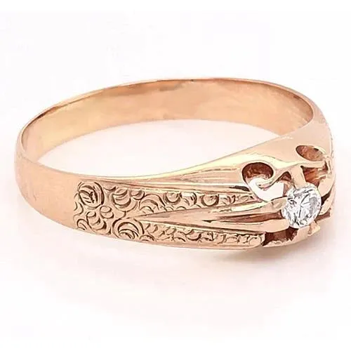 Antique Style Gypsy Mens Genuine Natural Earth Mined Diamond Ring 050 Carats Filigree GB Rings Antique Style Gypsy Mens Genuine Natural Earth Mined Diamond Ring 050 Carats Filigree GB Rings