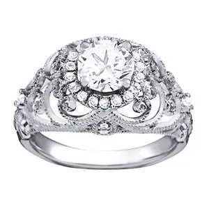 Antique Style Natural Earth Mined Diamond Engagement Ring 119 Carats White Gold 14K GB Rings Antique Style Natural Earth Mined Diamond Engagement Ring 119 Carats White Gold 14K GB Rings