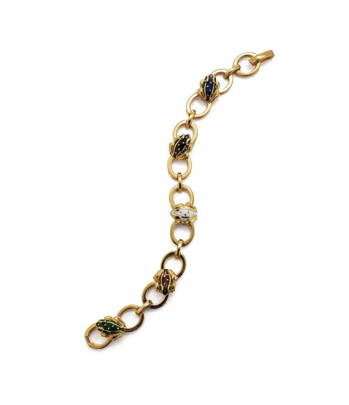 Bracelets David Webb Baby Frog Link Bracelet
