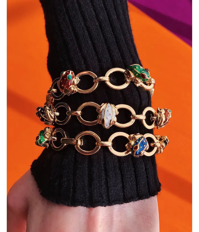 Bracelets David Webb Baby Frog Link Bracelet