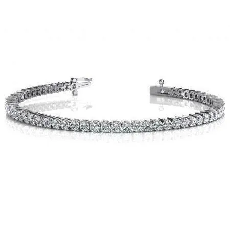 Bracelets GB 2 Prong Set White Round Natural Earth Mined Diamond Tennis Bracelet Solid Gold 6 Carats Bracelets GB 2 Prong Set White Round Natural Earth Mined Diamond Tennis Bracelet Solid Gold 6 Carats