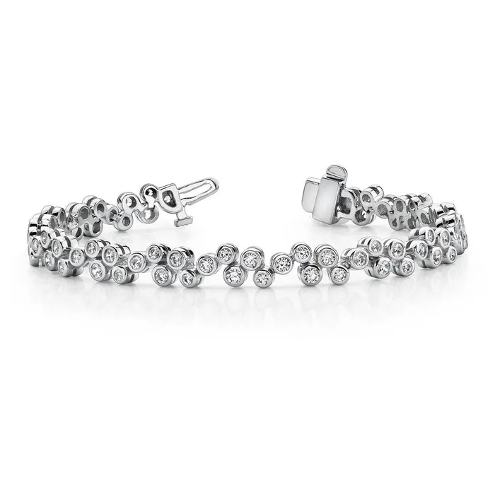 Bracelets GB 4 Carats Round Cut Gorgeous Natural Earth Mined Diamond Bubble Bracelet White Gold 14K Bracelets GB 4 Carats Round Cut Gorgeous Natural Earth Mined Diamond Bubble Bracelet White Gold 14K