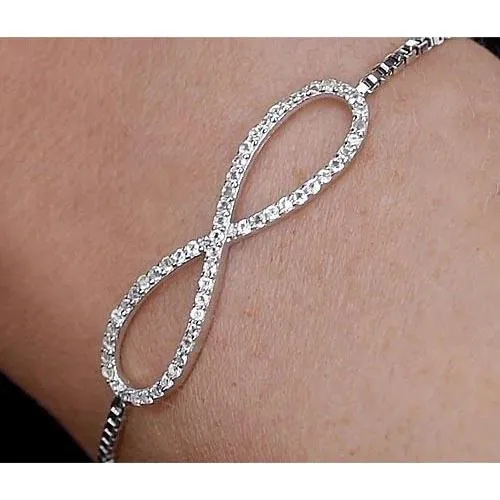 Bracelets GB Natural Earth Mined Diamond Chain Bracelet 420 Carats Infinity Symbol Women Jewelry 14K Bracelets GB Natural Earth Mined Diamond Chain Bracelet 420 Carats Infinity Symbol Women Jewelry 14K