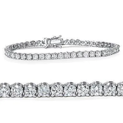 Bracelets GB Round Cut 5 Carats Natural Earth Mined Diamonds Tennis Bracelet White Gold 14K Bracelets GB Round Cut 5 Carats Natural Earth Mined Diamonds Tennis Bracelet White Gold 14K