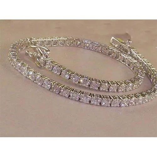 Bracelets GB Round Natural Earth Mined Diamond 16 Carat Tennis Bracelet Bracelets GB Round Natural Earth Mined Diamond 16 Carat Tennis Bracelet