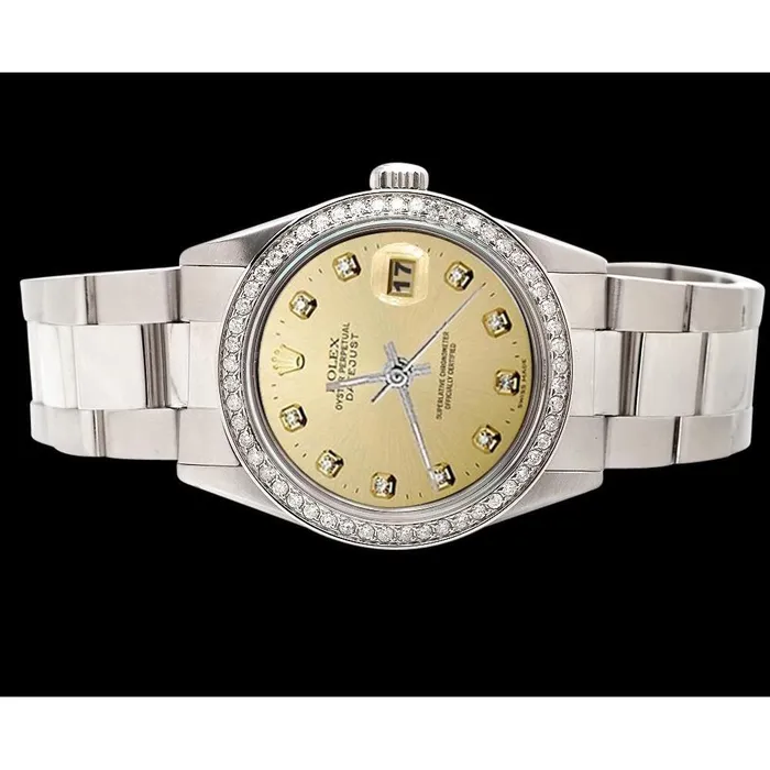 Bracelets GB Ss Oyster Bracelet Datejust Watch Champagne Diamond Dial Rolex QUICK SET Bracelets GB Ss Oyster Bracelet Datejust Watch Champagne Diamond Dial Rolex QUICK SET