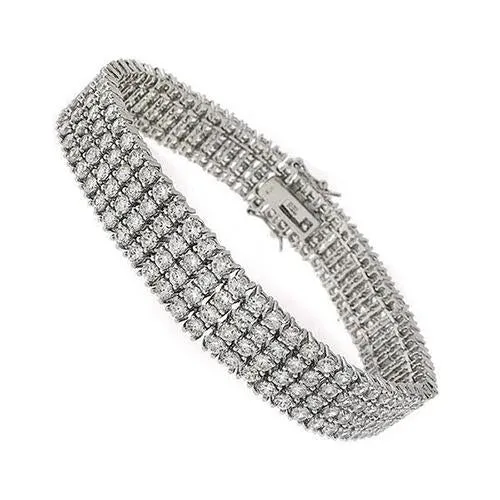 Bracelets Prong Setting Round Natural Earth Mined Diamond Tennis Bracelet White Gold 14K 12 Ct GB Bracelets Prong Setting Round Natural Earth Mined Diamond Tennis Bracelet White Gold 14K 12 Ct GB
