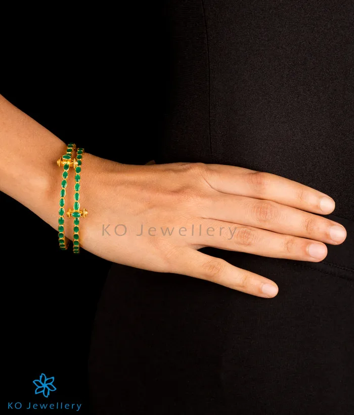 Bracelets Silversmith The Parna Silver Kemp Bracelet GreenSize 28