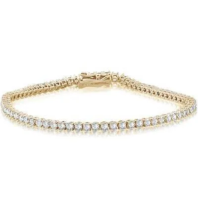Bracelets Sparkling Prong Set 7 Carats Natural Earth Mined Diamonds Tennis Bracelet YG 14K GB Bracelets Sparkling Prong Set 7 Carats Natural Earth Mined Diamonds Tennis Bracelet YG 14K GB