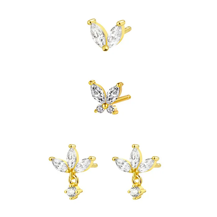 Dainty Earrings Set Sterling Silver Hey Happiness Earrings