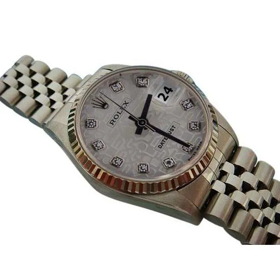 Diamond Dial Fluted Bezel Watch Ss Jubilee Rolex Date Just QUICK SET GB Watches Diamond Dial Fluted Bezel Watch Ss Jubilee Rolex Date Just QUICK SET GB Watches