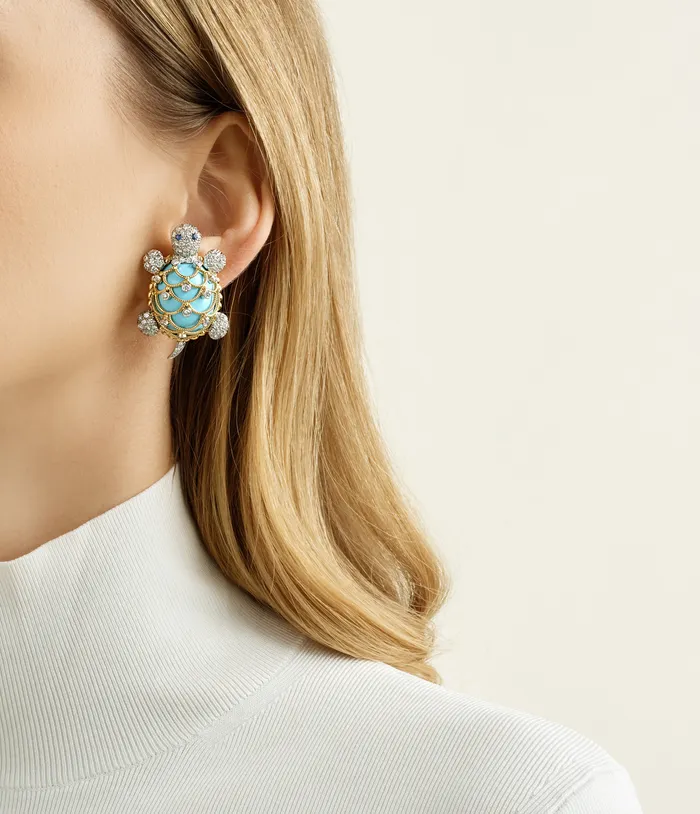 Earrings David Webb Workshop Diamond Turtle Earrings
