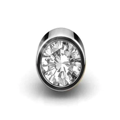 Earrings GB 075 Carats Single Round Natural Earth Mined Diamond Stud Mens Earring 14K White Gold Earrings GB 075 Carats Single Round Natural Earth Mined Diamond Stud Mens Earring 14K White Gold