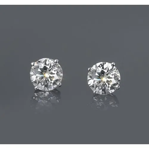 Earrings GB 150 Carats Four Prong Woman Stud Earring White Gold 14K F Vs1 Natural Earth Mined Diamond Earrings GB 150 Carats Four Prong Woman Stud Earring White Gold 14K F Vs1 Natural Earth Mined Diamond
