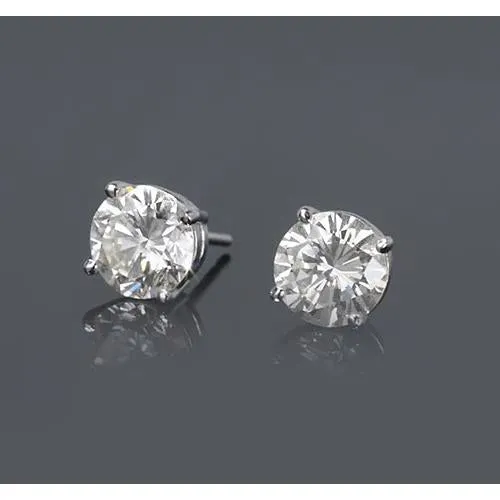 Earrings GB 150 Carats Round Natural Earth Mined Diamond Stud Earring Earrings GB 150 Carats Round Natural Earth Mined Diamond Stud Earring